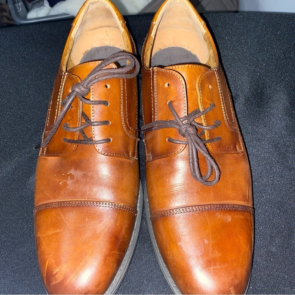 Florsheim Mens Midtown 12138-221 Brown Cap Toe Oxford Dress Shoes Size 13D EUC - Picture 6 of 14
